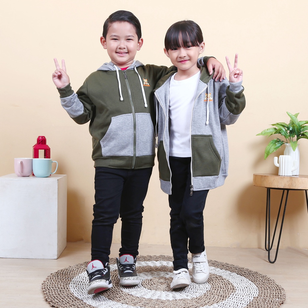 Jaket Anak Laki-Laki / Jaket Anak Perempuan / AR-HighresKids Hoodie Zipper Kombinasi