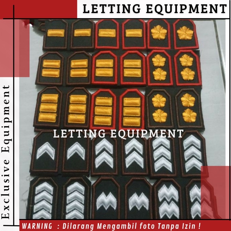 Pangkat PDL Bordir Timbul Bripda  Briptu Brigadir Bripka Aipda Aiptu Ipda Iptu Akp Kompol Akbp Kombe