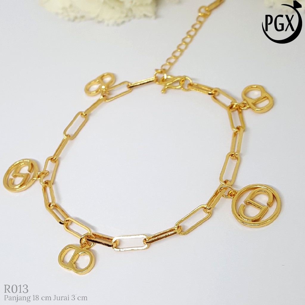 PGX Gelang Tangan Xuping Wanita Perhiasan Lapis Emas Aksesoris Fashion Premium - R013