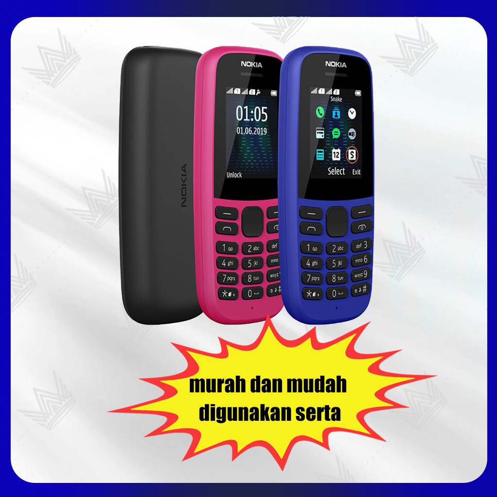Garansi Resmi TRE Nokia 105 2019 Dual Sim bagus mulus Jadul Murah Handphone bahasa indonesia suara besar bisa indonesia