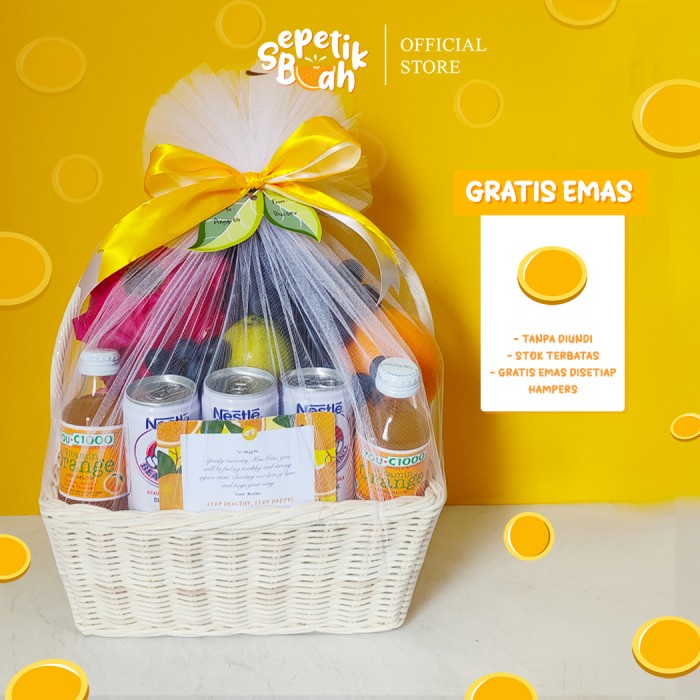 

(COD) HAPPY 2 - Fruit Hampers | Paket Hampers / Parcel Buah Minuman - FREE GOLD