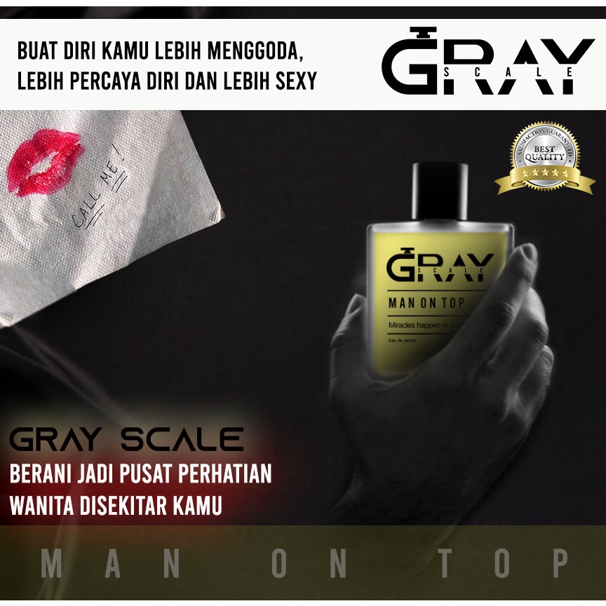 GrayScale Parfum Pria Disukai Wanita - Parfum Cowok Aroma Tahan Lama | GrayScale Parfum Man On Top