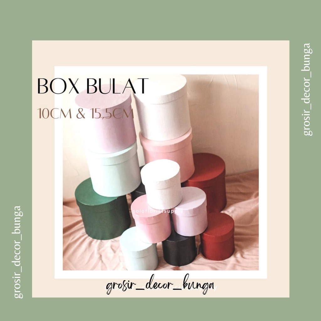 

[ANGL] BOX BULAT POLOS 10CM & 15cm Bloom Box Flower Bulat Round / Kotak Bunga Kotak Kado - KECIL BOX BULAT 15x15 cm / ROUND BOX / BLOOM BOX / BOX BUNGA BULAT / FLOWER BOX / FLORIST BOX BUKET BUNGA KOTAK KADO POLOS MURAH GIFT WRAPPING PAPER STORAGE