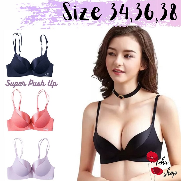 Push Up Bra Tanpa Kawat BH Busa Tebal Sexy Lucu Kekinian Import Pakaian Dalam Seamless