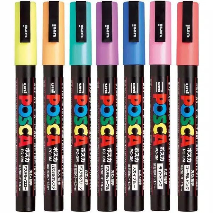 

Uni Posca Poster Paint Marker PC-3M Set 7 PASTEL Colors