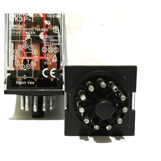 Relay Omron MK3P 11 kaki 220 Volt AC Plus Socket - 220 Volt AC