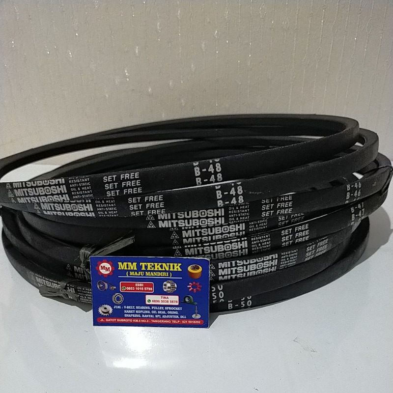 Vanbelt B46 B47 B48 B49 B50 Tali Ban Kipas Bando Mitsuboshi Mbi Vpower Van Fan Belt B 46 47 48 49 50 V- V Pan Mbi Panbelt Fanbelt B-46 B-47 B-48 B-49 B-50