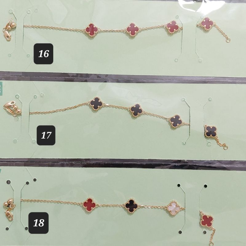 Set kalung, gelang serut, gelang kaki, gelang bangle, cincin van cleef UBS kadar 8K 375