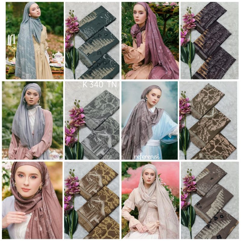 jilbab voal motif premium laser cut terbaru