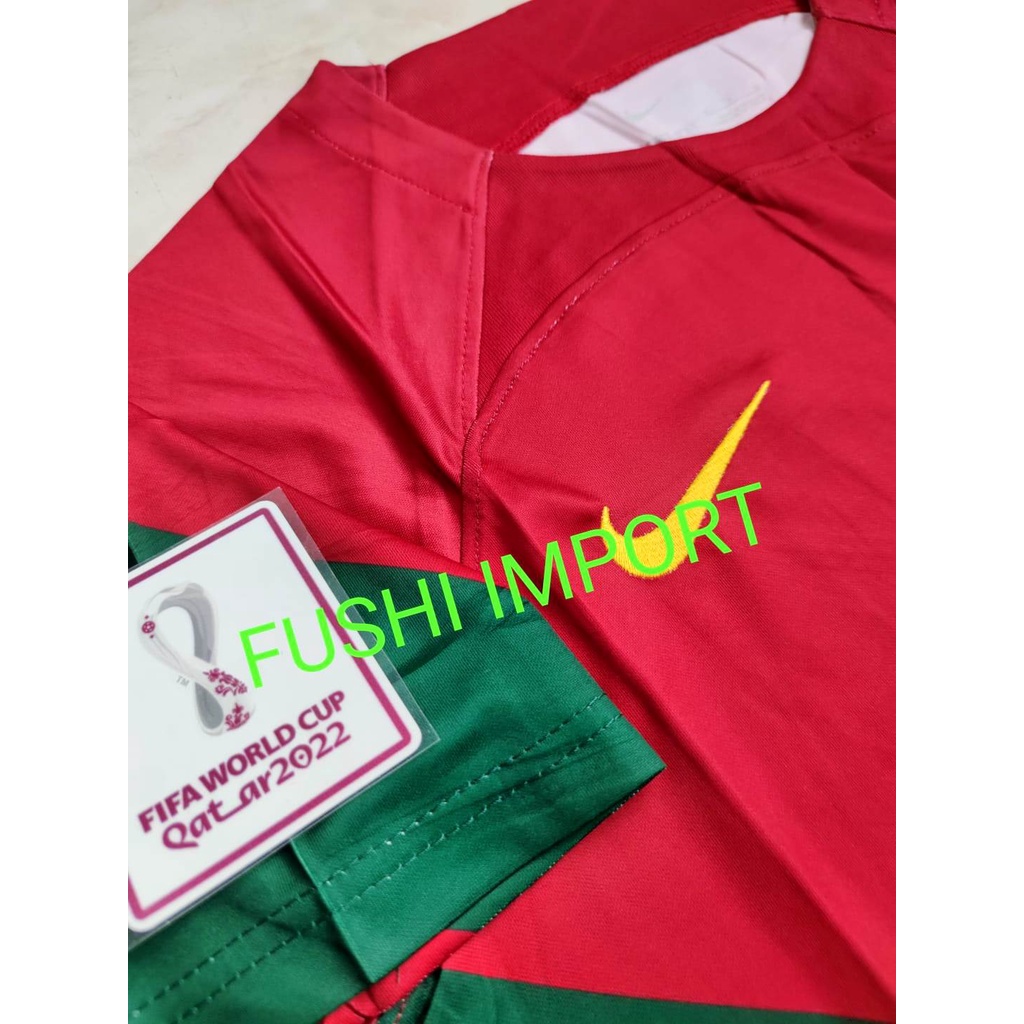 Jersey Baju Bola Portugal Home Full Patch World Cup Piala Dunia 2022 Grade Ori