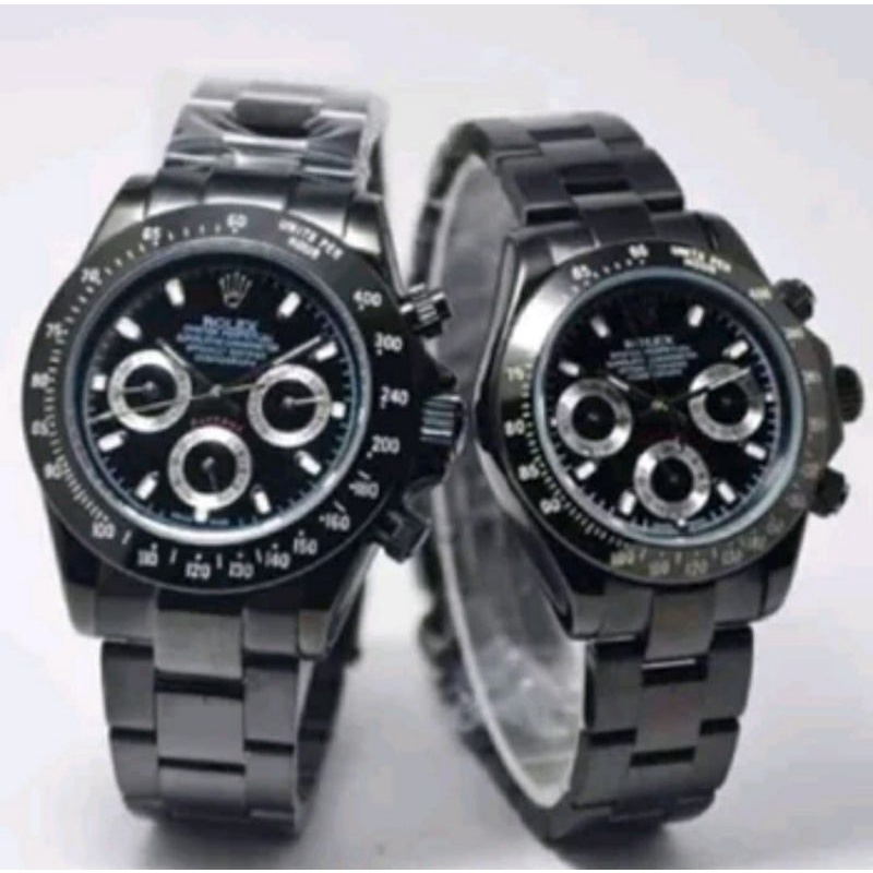 Jam Tangan Rolex Daytona Autometic Couple Super Mewah - Jam Tangan Pasangan - Rolex Full Hitam