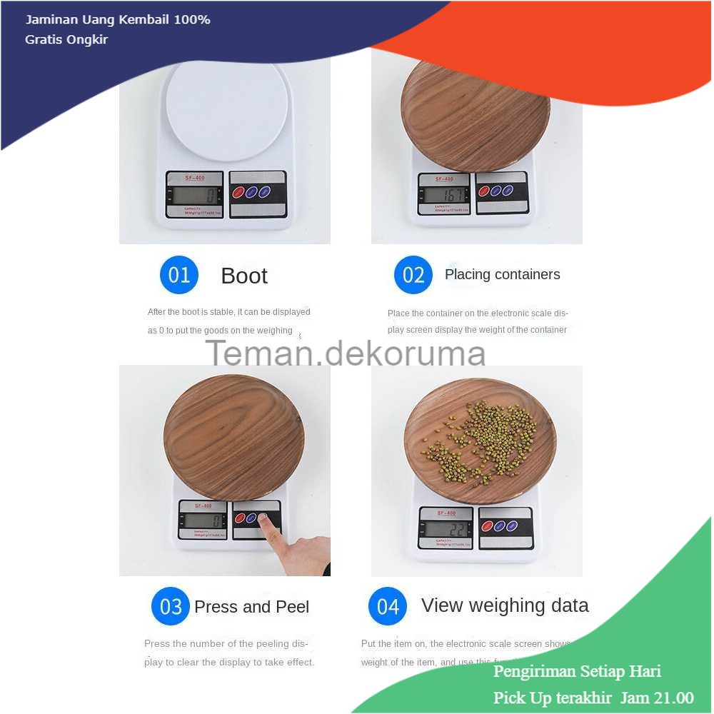 TD - PR VKTECH Timbangan Dapur Mini Digital Scale 10kg Akurasi 1g - SF-400