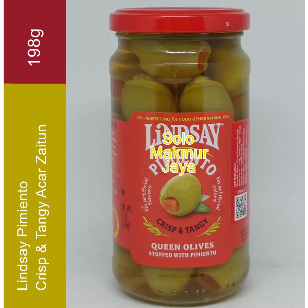 

Lindsay Queen Olives Stuffed With Pimiento 198 Gram / Acar Buah Zaitun