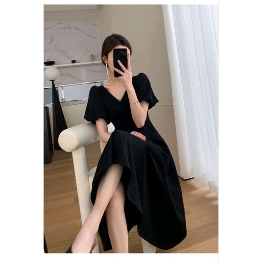 Dress Korea, RMD dress, Dress katun, V neck dress
