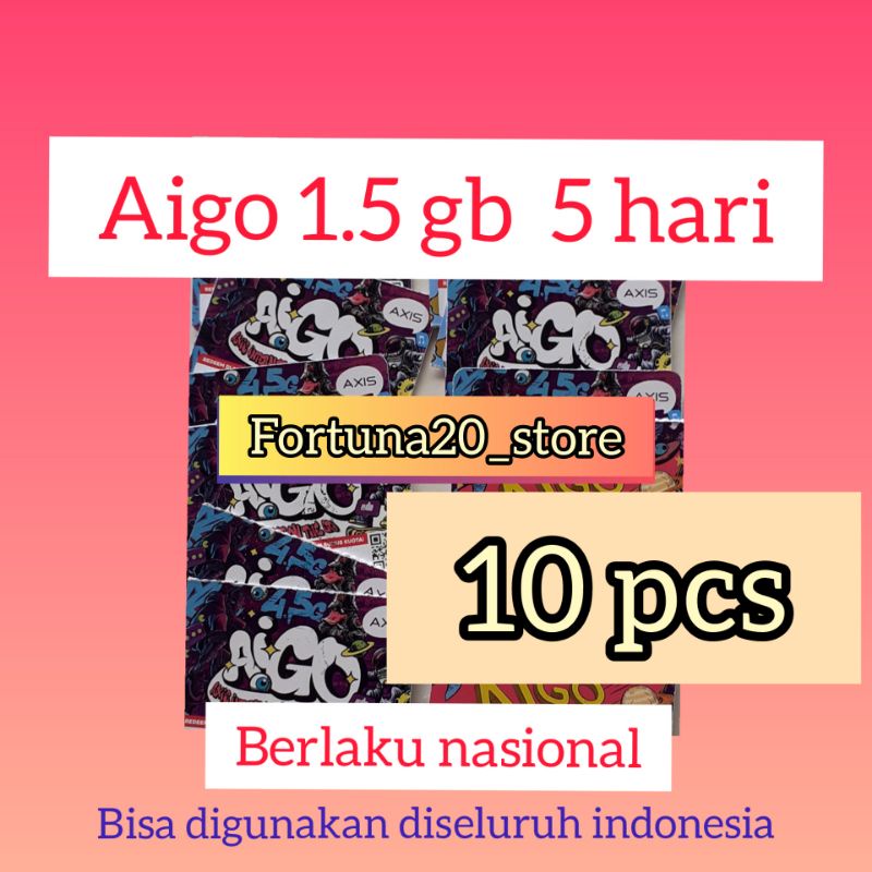 VOCER MURAH AXIS AIGO 1.5GB HARI   10 PCS