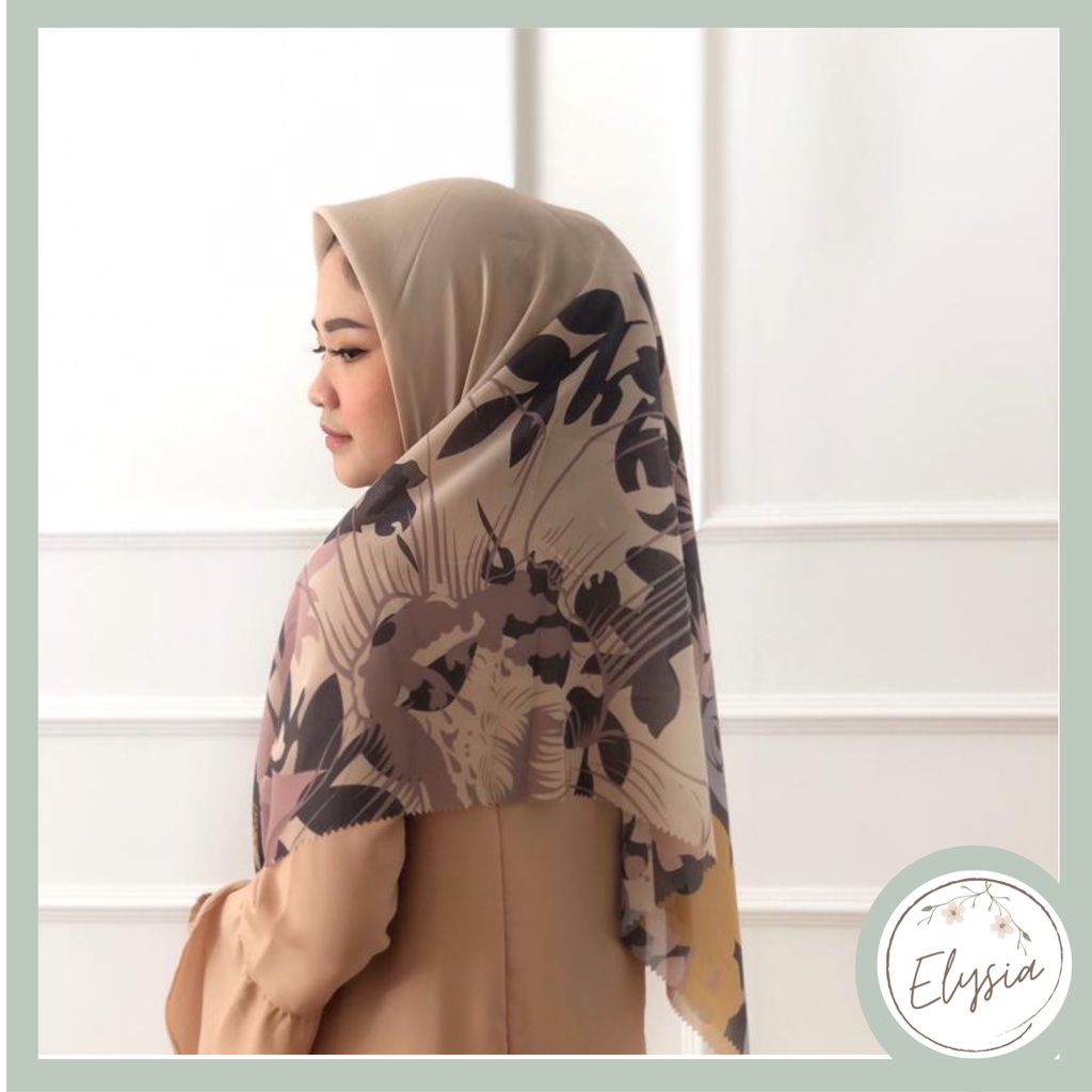 Kerudung Hijab SegiEmpat Voal Motif  Brussell Spring Series Laser cut