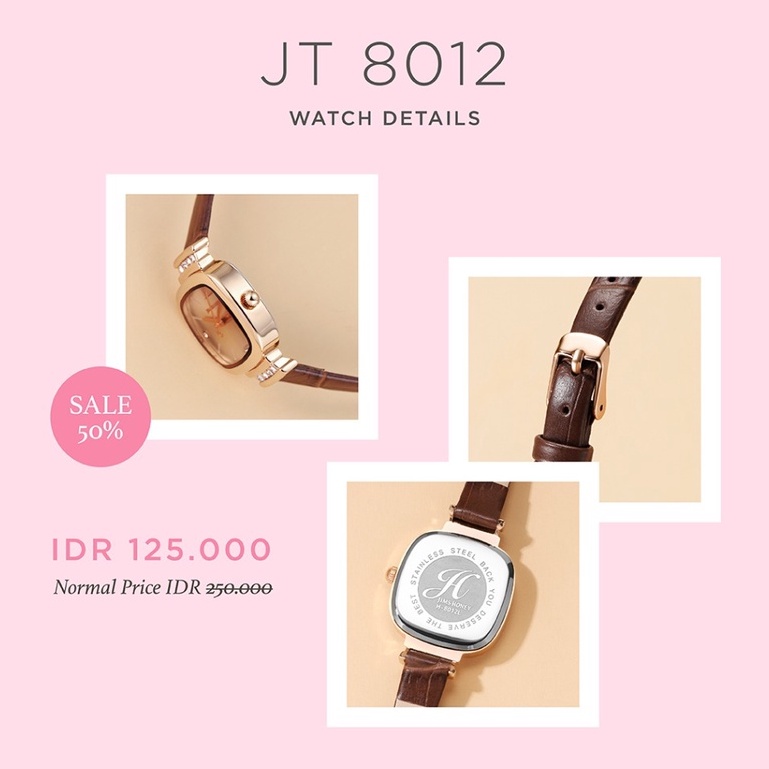 JIMS HONEY JAM TANGAN WANITA 8012 (FREE BOX + BATERAI)