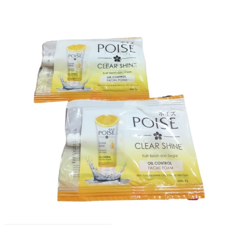 Poise Clear shine oil control facial foam sachet 9g