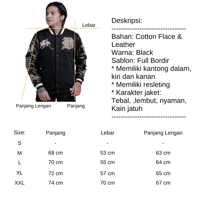 Jaket Baseball Varsity Pria Touring Sunmori Jacket Kulit Windbreaker X04