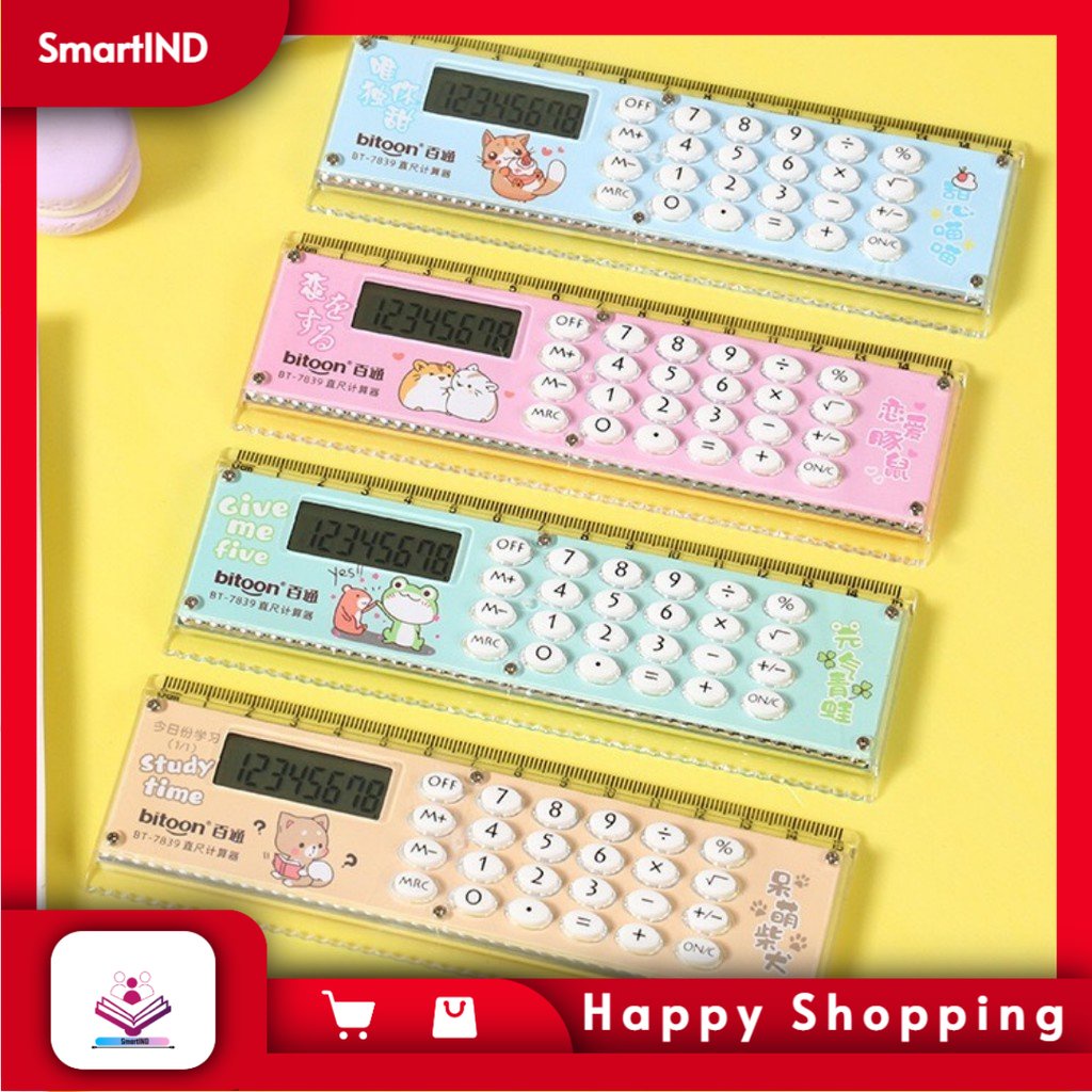 

2in1 Kalkulator Penggaris Multifungsi 8 Digit 15cm