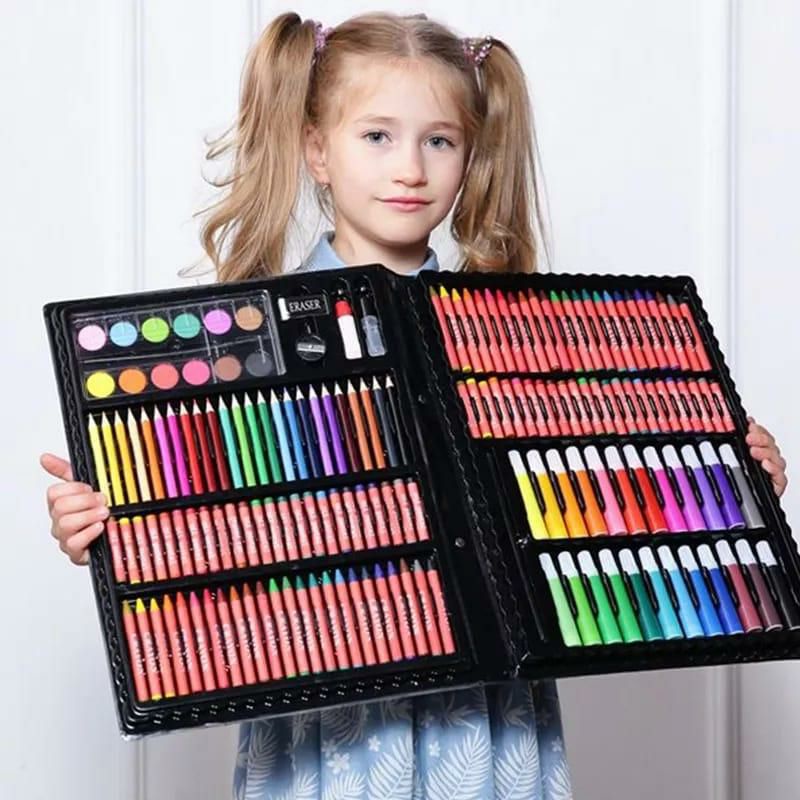 

bunda kaya store-crayon pencil warna super mega art set 168 pcs hitam