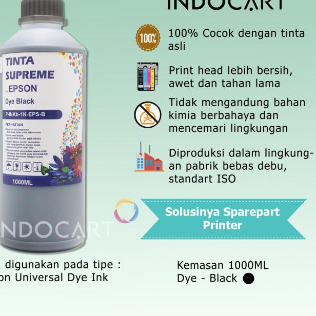 IndoCart Tinta Refill Printer Epson L100 L120 L200 L210 L310 L350-1kg - Hitam