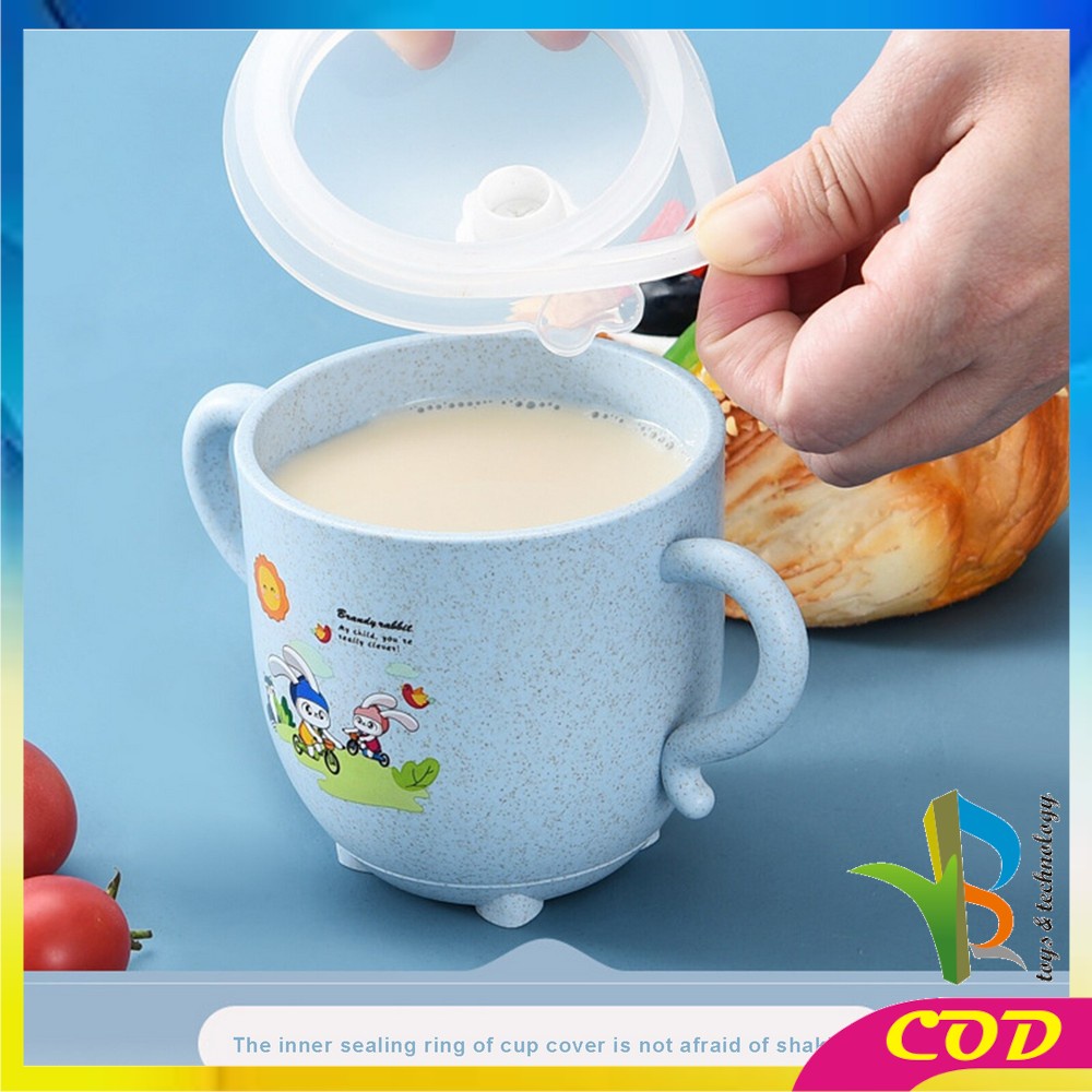 RB-C381 C382 Gelas Jerami Mug / Gelas Minum Anak Anti Tumpah Bahan Jerami / Baby Cup / Cangkir Anak Wheat Straw Karakter Kartun