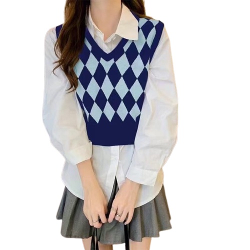 pojoksweater.id - Korean Vest Kotak Tribal Kualitas Terbaik