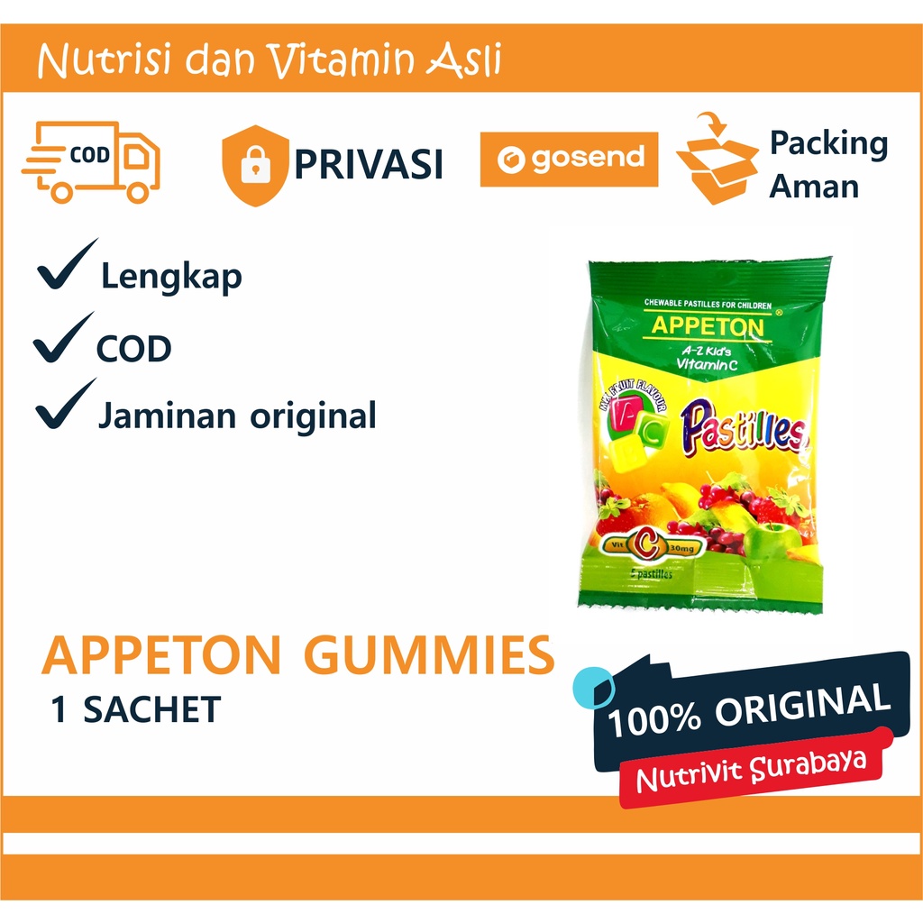 Appeton Gummies (Passtilles) Sachet - Permen Gummy Vitamin C Anak