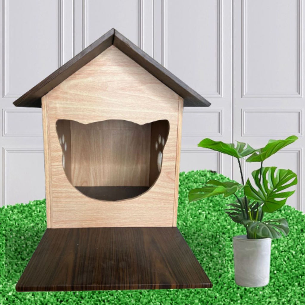 Rumah Kucing PREMIUM Cat House Kayu Hewan Peliharaan BESAR FEFARM