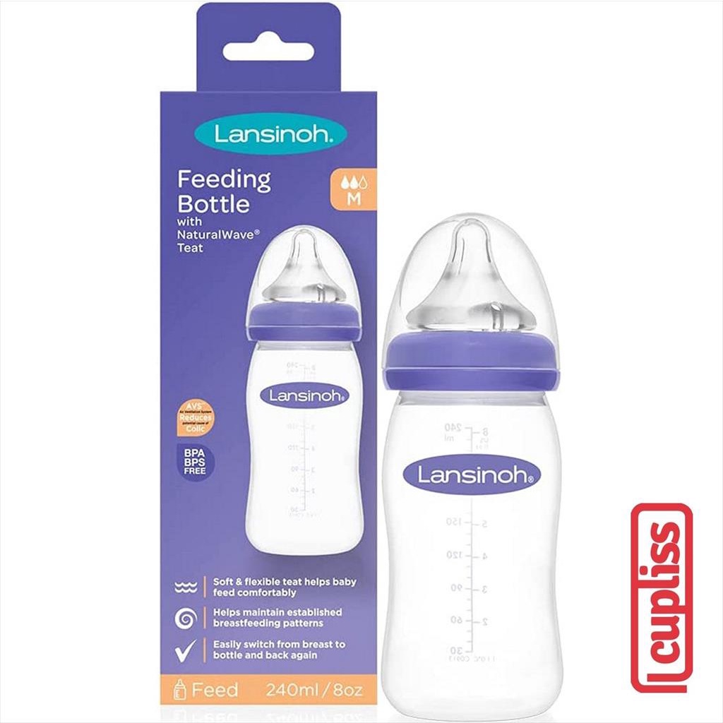 LANSINOH Feeding Bottle 240ml Naturalwave Botol Susu 240 ml Teat GB