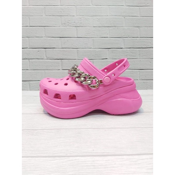 Crocs classic bae clog chain embellisshed platform / Crocs Bae Clog platform rante / Sandal