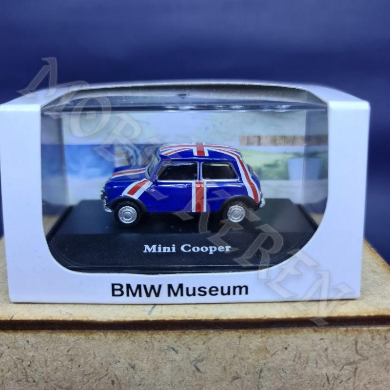 Diecast BMW Museum Mini Cooper Blue Union Jack 1:72 Original
