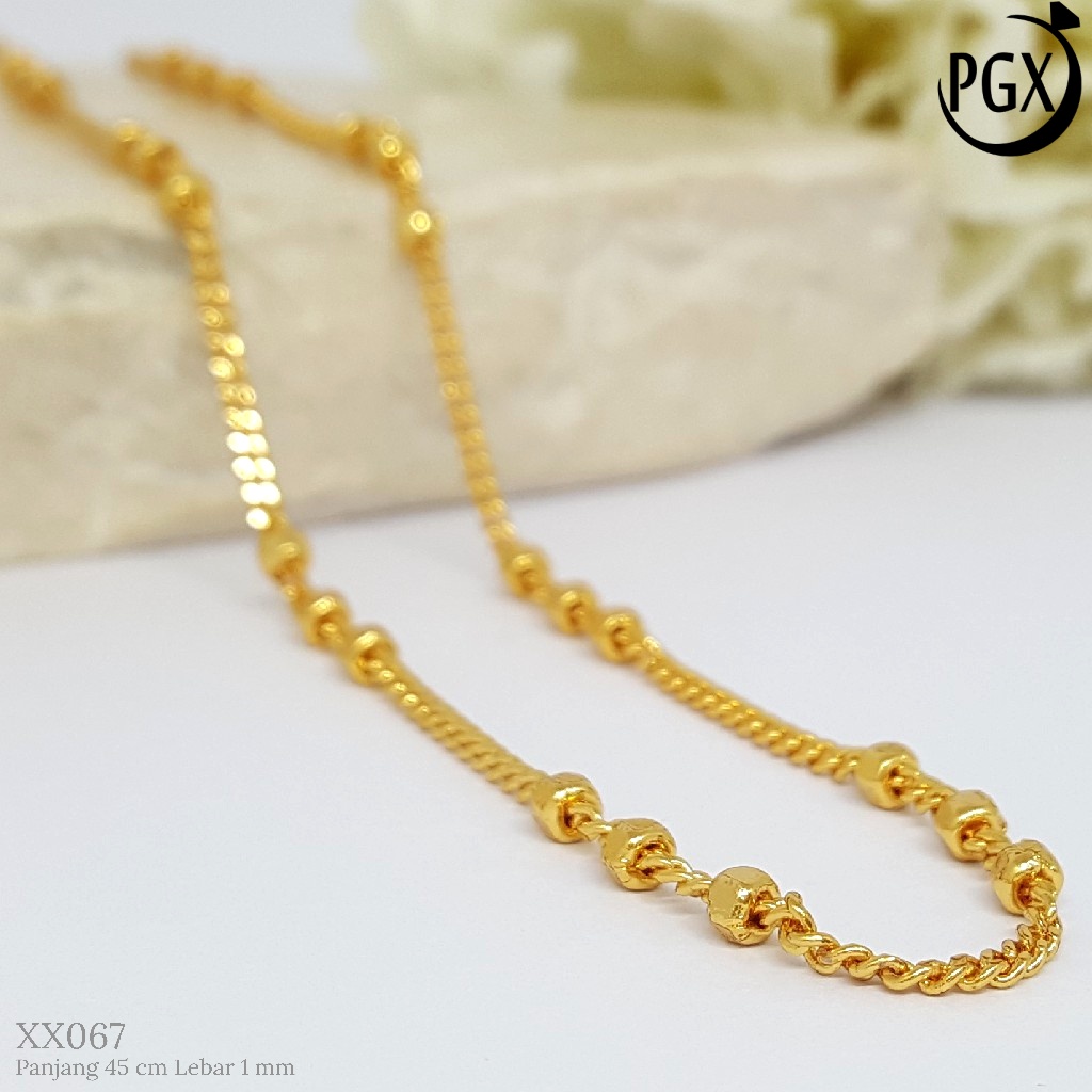 PGX Kalung Pria Wanita Xuping Perhiasan Lapis Emas Aksesoris Fashion Premium - XX067