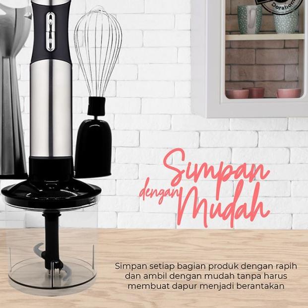 DoraHomi Hand Blender Mixer Tangan Elektrik Stainless Steel Motor Kuat