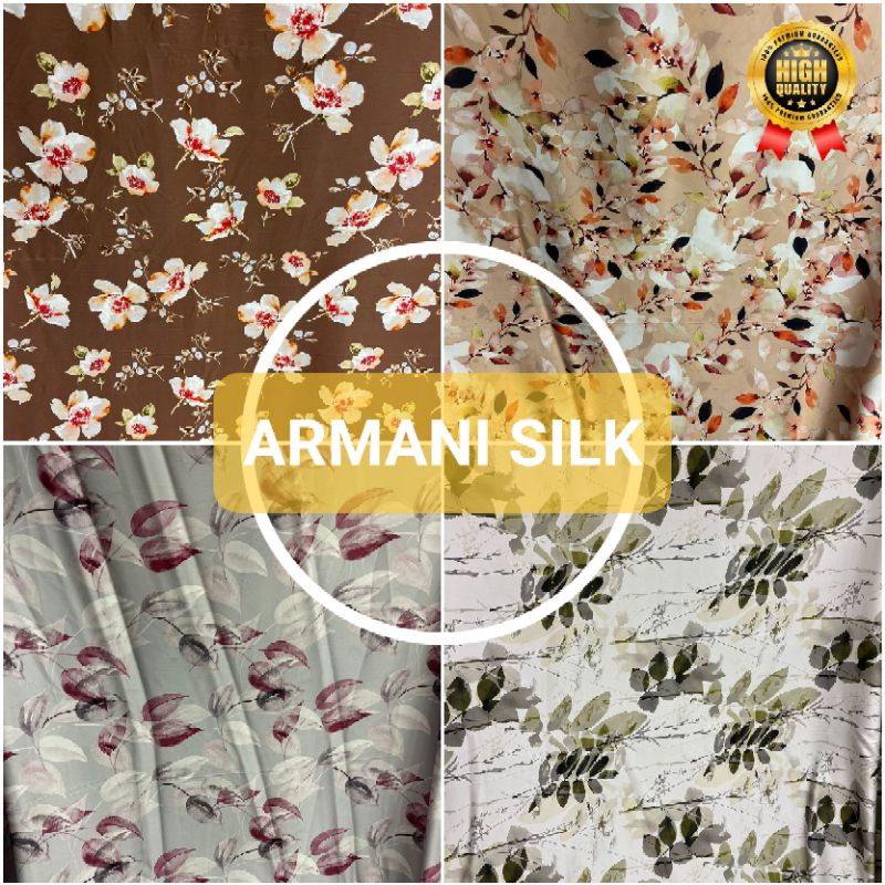 BAHAN KAIN ARMANI SILK PRINT/ARMANI PREMIUM GRADE-A/BAHAN KAIN ARNAMI SILK/ARMANI SILK PRINTING