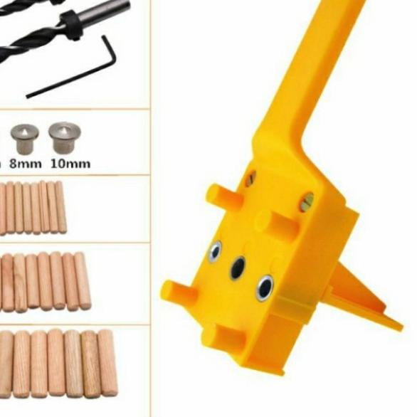 Dowel jig + mata bor dowel, dowel kayu plus mata bor dowel