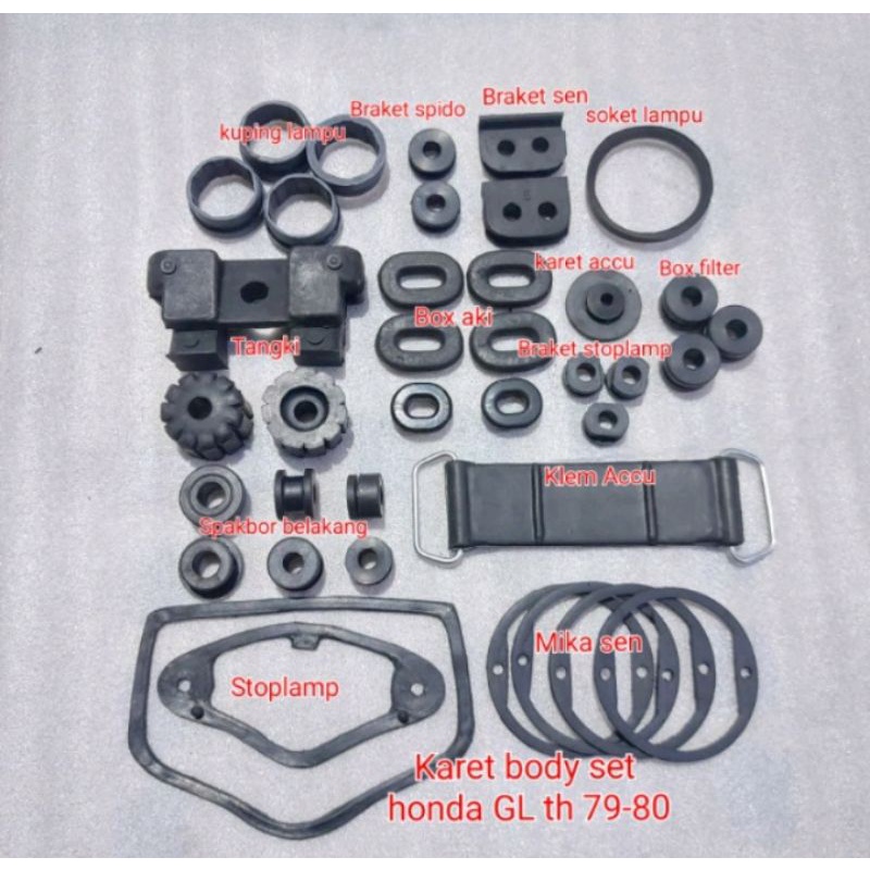 Karet full body set honda GL 100 GL 125 tahun 79 80