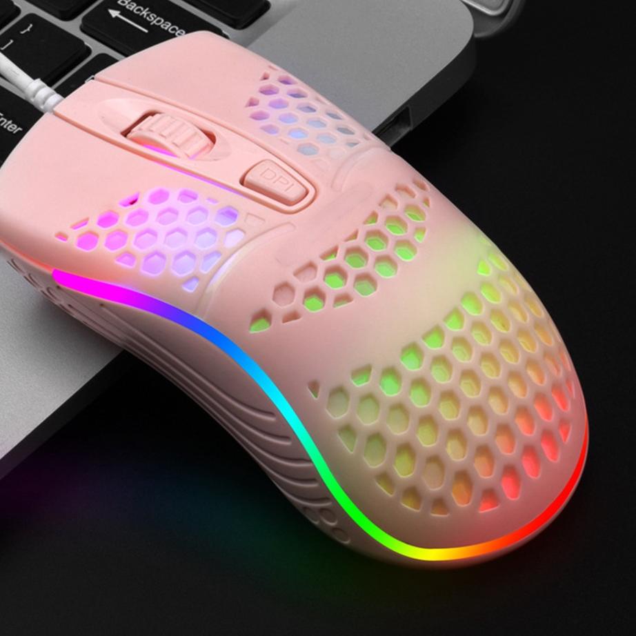 Chekout MOUSE GAMING HONEYCOMB LED MURAH RGB