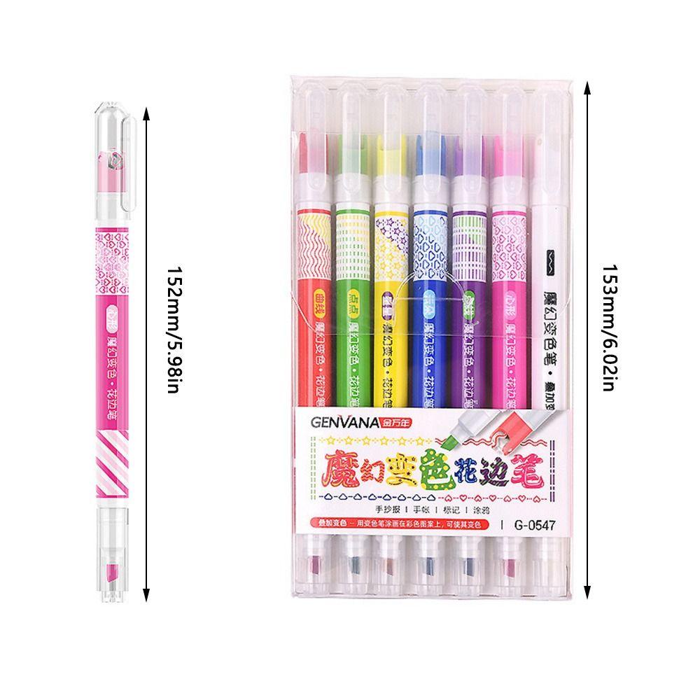 Top 7PCS Double-Headed Stabilo Cepat Kering Hand Copy Akun Lucu Spidol Notes Pen