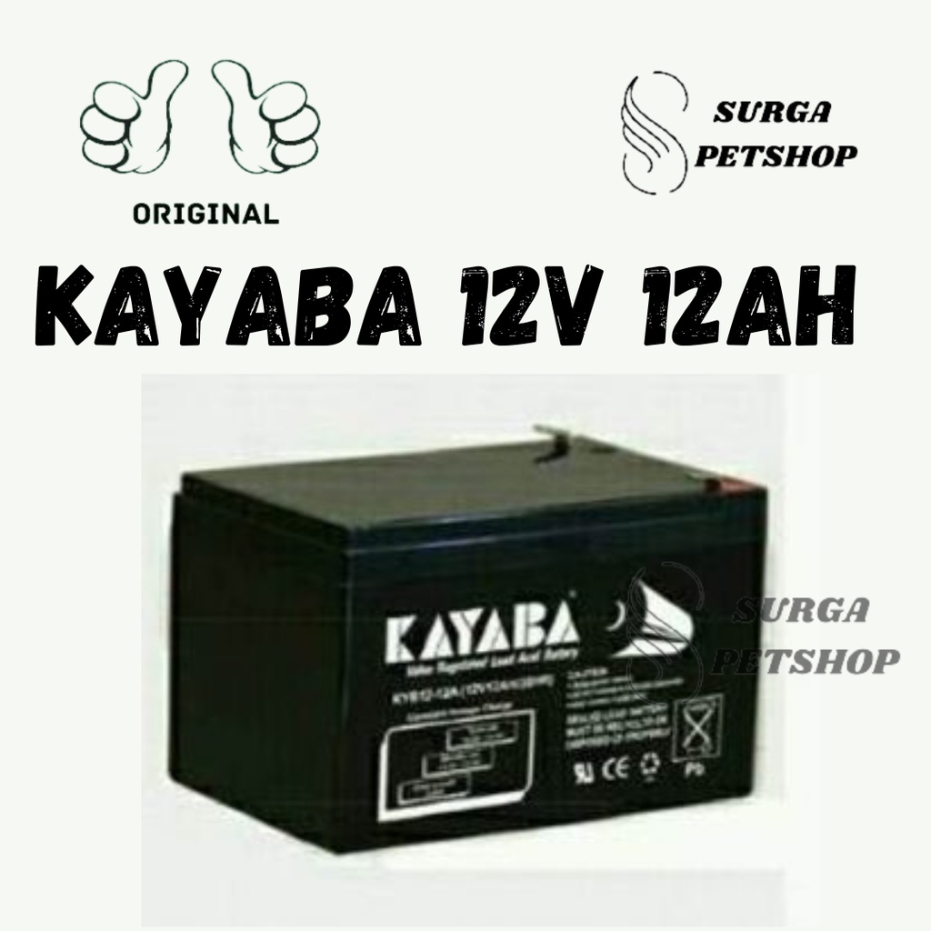 KAYABA 12V 12AH AKI BATERAI VRLA UNTUK SUNSUN YT 858 YT 868 YT 888 YT 898 CP 180 ORI ASLI ORIGINAL B