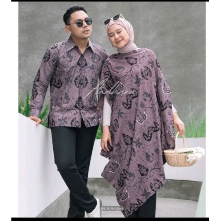 Batik Couple kaftan Paris, cowok batik Sragen panjang furing