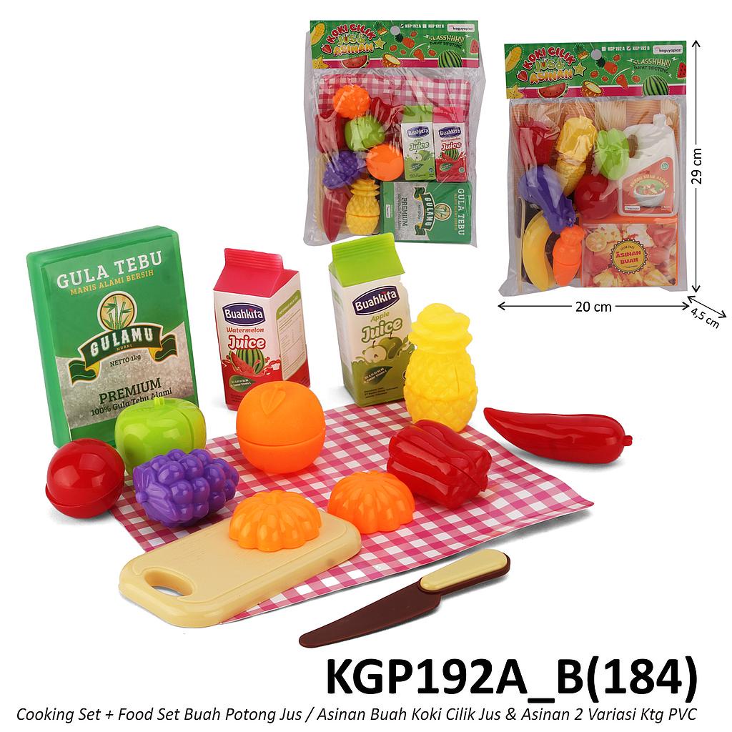 MAINAN BUAH POTONG KOKI CILIK JUS DAN ASINAN SAYURAN SET
