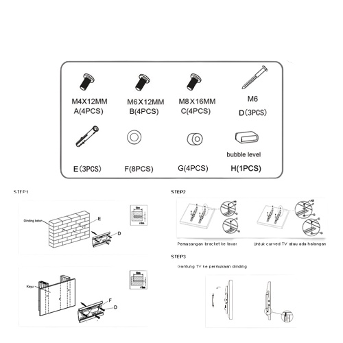 BRACKET TV UNIVERSAL INFORCER 17-43&quot; W200CT