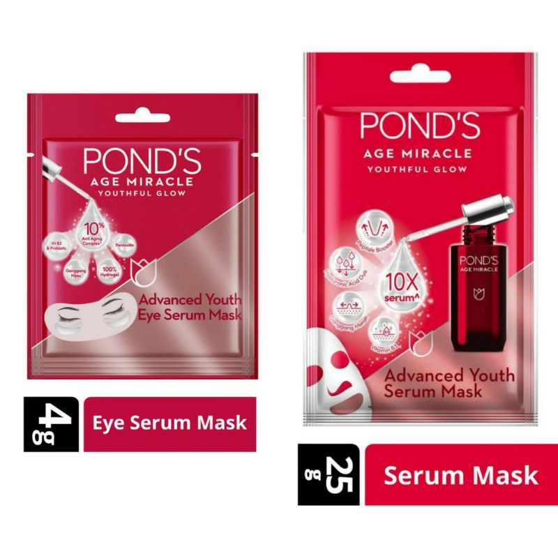 PONDS SHEET MASK AGE MIRACLE | SERUM MASK 25G | EYE MASK 4G