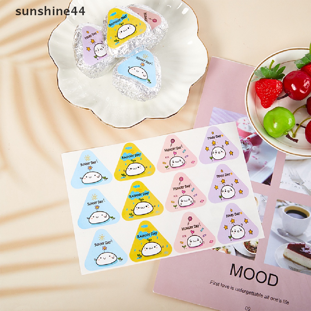 Sunshine 100Pcs Stiker Segel Kantong Makanan Bentuk Segitiga