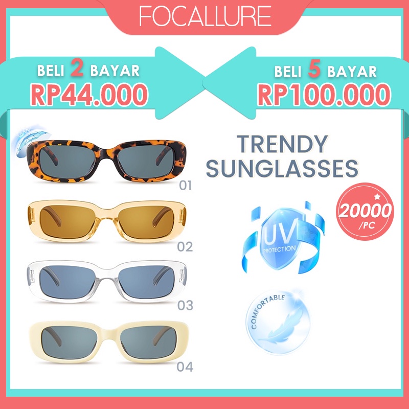 FOCALLURE Plastic Retro Eyeglasses Brand Design Cat-eye Sunglasses Tide Fashion Rectangle Sun Glass