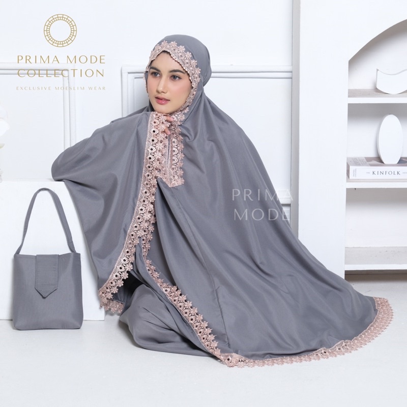 PRIMA MODE-Mukena Dewasa Renda Mewah 2in1 Prima Katun Mikro Premium