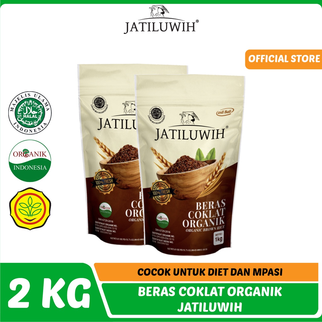 

Jatiluwih Organic Rice Beras Organik Beras Coklat (Brown Rice) paket 2 x 1kg