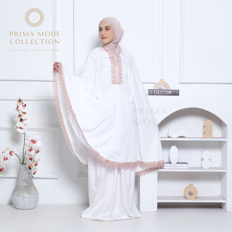 PRIMA MODE-Mukena Dewasa Renda Mewah 2in1 Prima Katun Mikro Premium